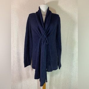 Eisamanda Wool Blend Eggplant Wrap Sweater SZ M